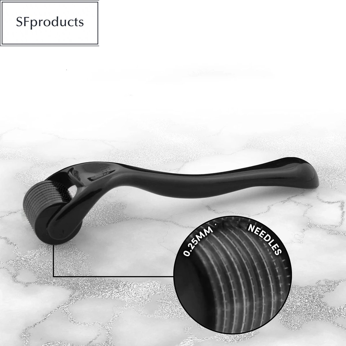 SFproducts baardroller/ dermaroller/0.3mm titanium naalden/ voor een mooie volle baard/stimuleert baardgroei