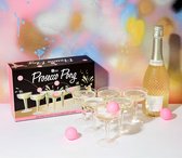 Het originele partyspel, leuk drankspel, alternatief voor bierpong voor verjaardagen, feestdagen, oudejaarsavond, kerst- en champagnefeesten, roze (12 glazen en 3 ballen)