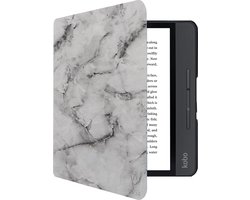 Hoes geschikt voor Kobo Sage - Book Case Premium Sleep Cover Kunstleer Hoesje met Auto/Wake Functie - Marmer