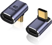 NÖRDIC USB4-303 - Haakse Mannelijk naar Vrouwelijk USB-C Adapter - 8K60Hz - 40Gb/s - PD 100W - Paars