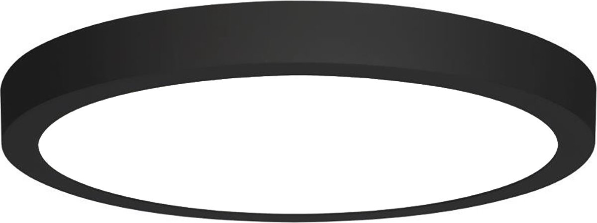 LED Downlight - 18W - Helder/Koud Wit 6400K - Mat Zwart - Opbouw - Rond - Aluminium - Ø225mm