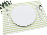 Set de table 4 pièces rayé clair / blanc (couleur et design au choix) 33 x 45 cm - sets de table de haute qualité en 100% coton de style country scandinave