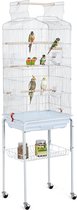 XXL Bird Cage Vogelboer perruche canaris avec siège libre et accessoires avec standard blanc HM-YAHEE-591825