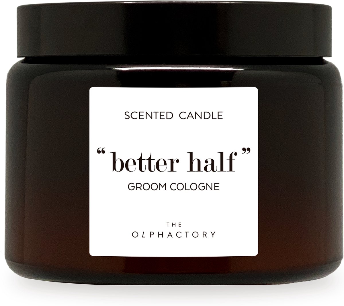 The Olphactory - XL- Geurkaars 360 G -Better half - grooming colgne - 60 branduur in luxe amberkleurige glazen pot