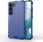 Honeycomb gepantserde hybride case geschikt voor Samsung Galaxy S23 - blauw
