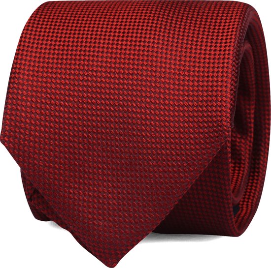 Convient - Cravate en soie Rouge - Cravate de Luxe pour hommes 100% soie -  Uni | bol.