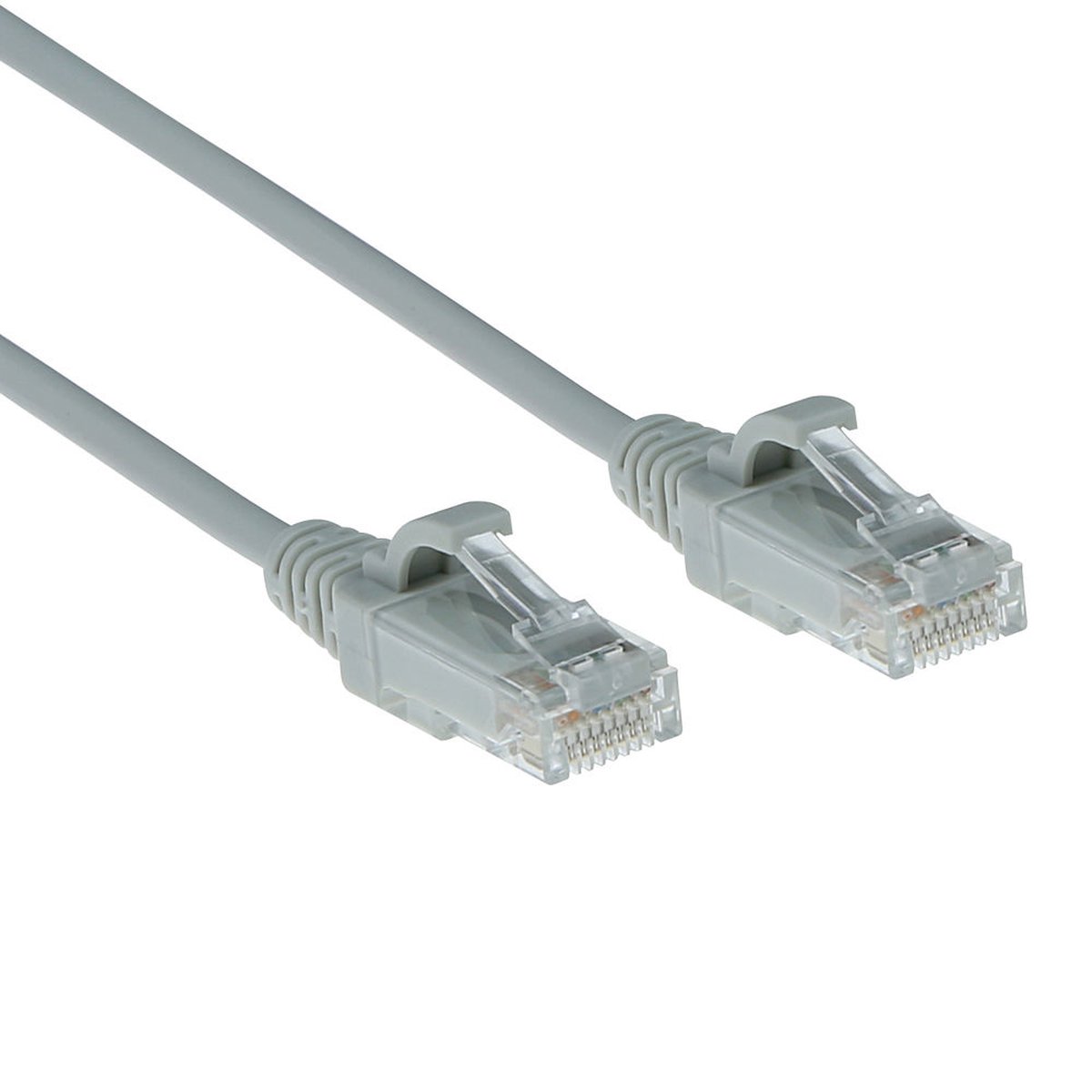 ACT Grijze 2 meter LSZH U/UTP CAT6 datacenter slimline patchkabel snagless met RJ45 connectoren DC9002