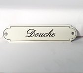 Emaille deurbordje naamplaatje Douche - 11 x 2,7 cm Klassiek NP-KS-S2 Schuinschrift
