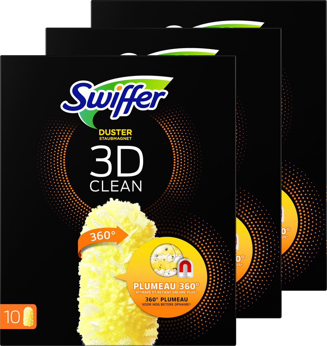 Swiffer Duster 3D Clean - Plumeau Navullingen - Vangt En Houdt Stof Vast - Voordeelverpakking 3 x 10 stuks - Swiffer
