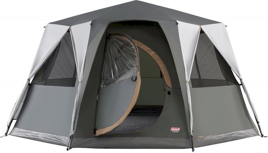 Coleman Octagon BlackOut 8 - 8 persoons tent met 360° view - volledige stahoogte - grijs