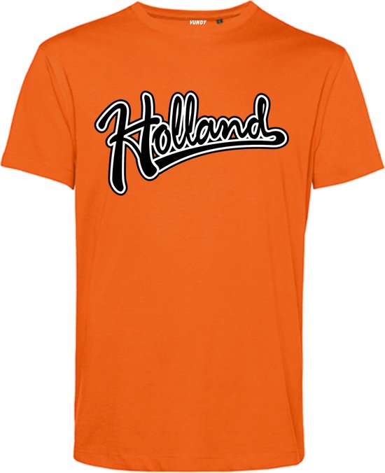 T-shirt met tekst Holland | oranje shirt | Koningsdag kleding | Oranje | maat XL
