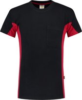Tricorp T-shirt Bi-Color - Workwear - 102002 - Navy-Rood - maat XS