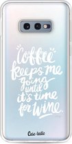 Casetastic Samsung Galaxy S10e Hoesje - Softcover Hoesje met Design - Coffee Wine White Transparent Print
