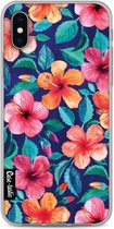 Casetastic Apple iPhone X / iPhone XS Hoesje - Softcover Hoesje met Design - Colorful Hibiscus Print