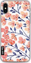 Casetastic Apple iPhone X / iPhone XS Hoesje - Softcover Hoesje met Design - Cherry Blossoms Peach Print