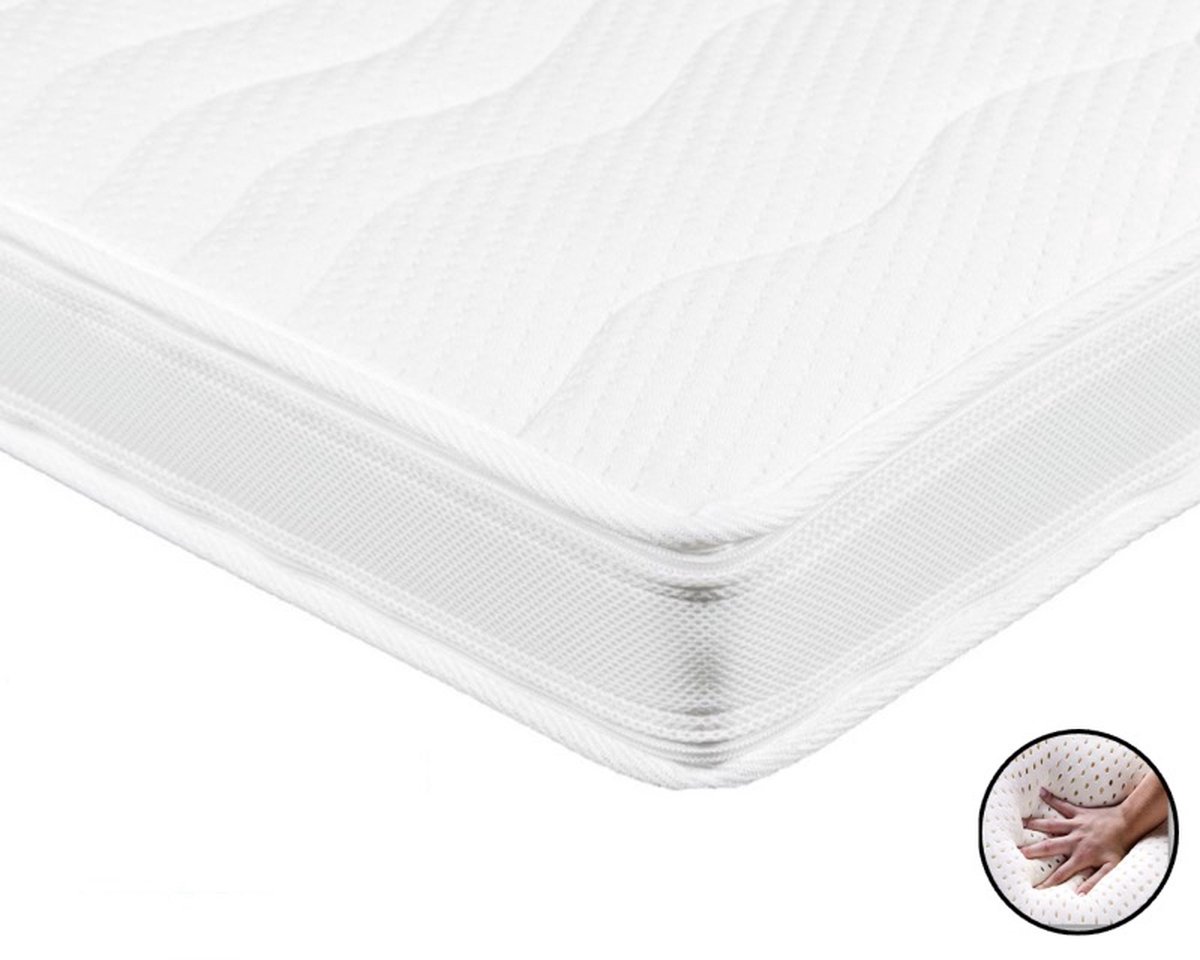 dreambedden Topper Natuurlatex - 160x200 - ca. 10/12cm dik - Bamboo Wit