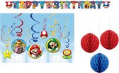 Super Mario - Feestversiering - Kinderfeest - Themafeest - Slinger - Swirlhangers - Honecomb - Versierpakket - Feestpakket.
