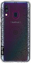 Casetastic Samsung Galaxy A40 (2019) Hoesje - Softcover Hoesje met Design - Black Mandala Print