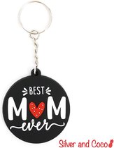 SilverAndCoco® - Moederdag Verjaardag Cadeautje Kind / 2D Sleutelhanger Auto Huis / Key Chain / Sleutel Ring Sleutels - Moeder / Mama / Best Mom Ever