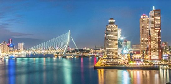 Diamond Painting Volwassenen - Skyline van Rotterdam - 90x30 cm - Vierkante steentjes - Volledig te beplakken - Compleet Hobbypakket