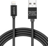 iPhone Lightning Kabel 1 Meter - Oplaadkabel USB Zwart - met LED verlichting - Nylon Kabel