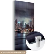 MuchoWow® Glasschilderij 40x80 cm - Schilderij acrylglas - New York - Amerika - Skyline - Foto op glas - Schilderijen