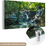 MuchoWow® Glasschilderij 120x60 cm - Schilderij acrylglas - Jungle waterval in Palenque Mexico - Foto op glas - Schilderijen