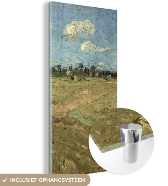MuchoWow® Peinture sur Verre - Champs Labourés - Vincent van Gogh - 60x120 cm - Peintures sur Verre Acrylique - Photo sur Glas