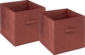 5Five Panier de rangement / panier d'armoire - 2x pièce - 29 litres - rouge bordeaux - Paniers à compartiments