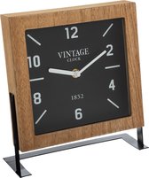 Atmosphera Horloge de table Swiss sur standard - marron/noir - Dia 20 cm - verre/métal/mdf