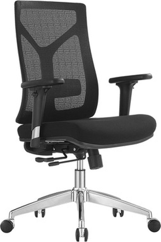Wilson ergonomische bureaustoel netweave chroom (NIEUW) - ergonomische bureaustoel, goed instelbaar - zwart mesh - rugsteun - ergonomisch