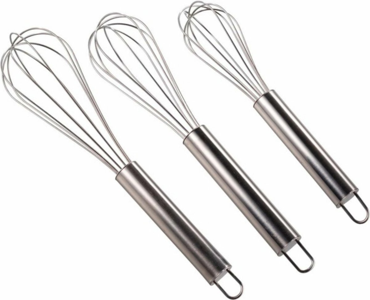 MSV Keukengerei gardes - 3x stuks - RVS - formaten 20/22/25 cm