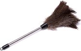MSV Plumeau/brosse à épousseter/plumeau - plumeau à main - gris - 65 cm - extensible - Véritables plumes d'autruche