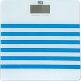 MSV Personen weegschaal - wit/blauw - glas - 29 x 29 cm - digitaal - personenweegschalen
