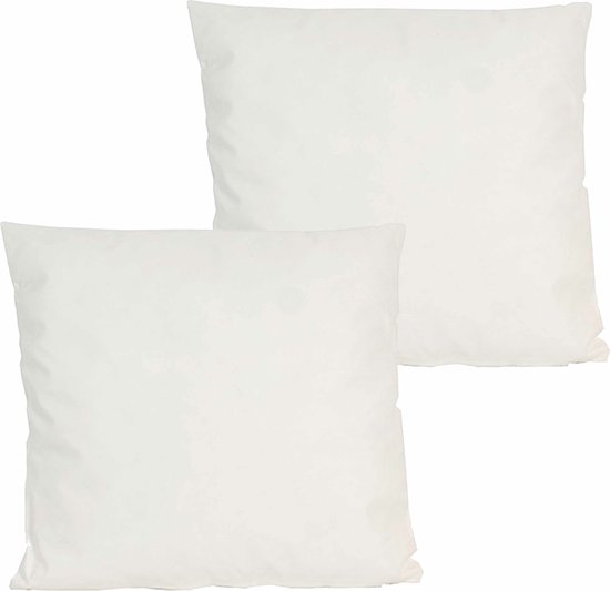 Coussin d'extérieur Anna's collection - 2x - Blanc ivoire - 60 x 60 cm - intérieur/extérieur