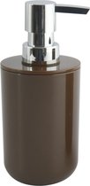 MSV Zeeppompje/dispenser Porto - PS kunststof - donkerbruin/zilver - 7 x 16 cm - 260 ml