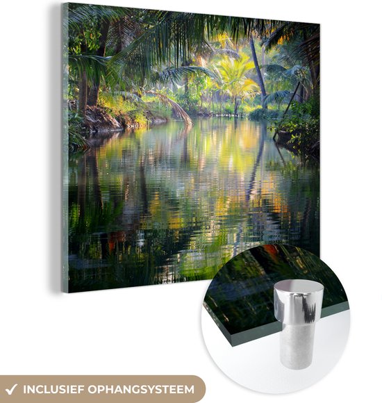 Glasschilderij - Tropische weerspiegeling - Plexiglas Schilderijen