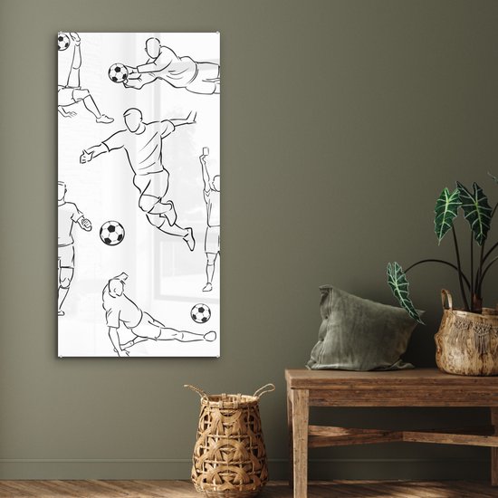 ® Glasschilderij 60x120 cm - Schilderij acrylglas - Een illustratie van spelers in verschillende posities - Jongetje - Meisje - Kinderen - Foto op glas - Muurdecoratie woonkamer - Wanddecoratie slaapkamer - Schilderijen