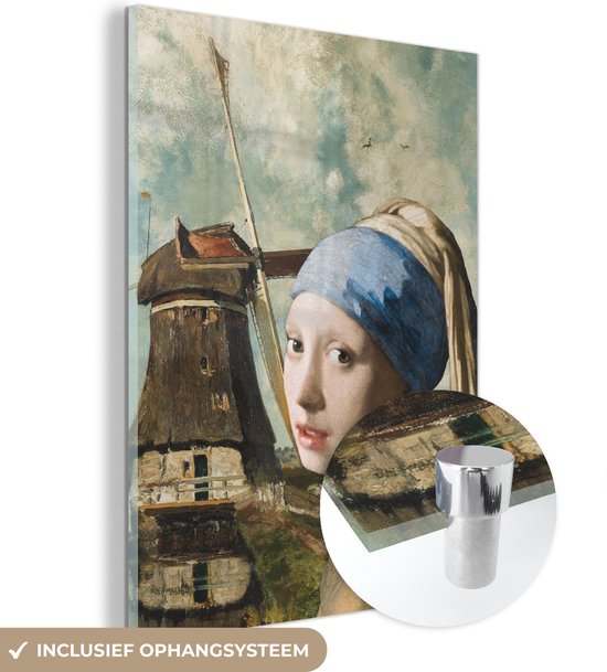 Peinture sur verre - Fille à la perle - Johannes Vermeer - Moulin à vent -  120x160 cm... | bol.com