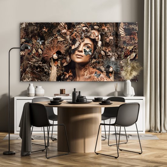 Peinture sur Verre - Femme - Luxe - Animaux - 160x80 cm - Peintures sur Verre Peintures - Photo sur Glas