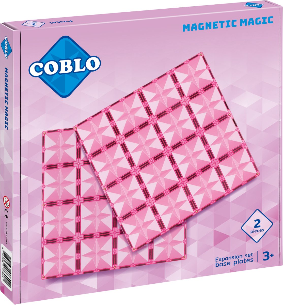 Coblo Pastel Basisplaten 2 stuks - Magnetisch speelgoed - Montessori speelgoed - Bouwplaat - STEM speelgoed - Cadeau kind - Speelgoed 3 jaar t/m 12 jaar