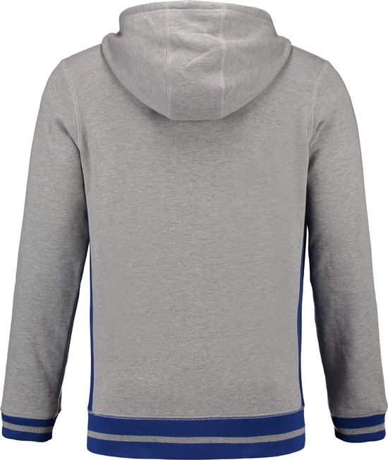 Gilet L&S Heavysweat avec capuche pour homme gris / bleu royal - S