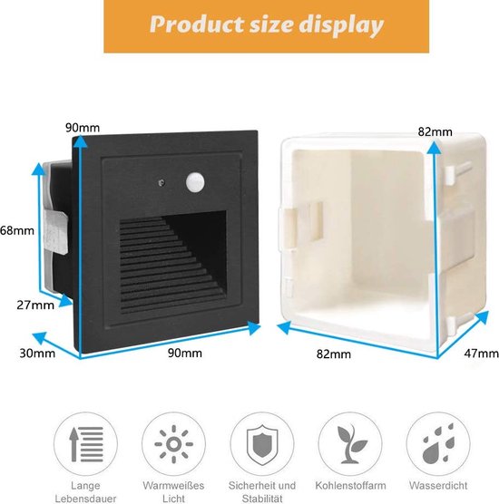 3 LED traplap/inbouw wandlap FOW voor binnen en buiten