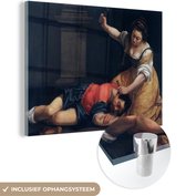 MuchoWow® Glasschilderij 120x90 cm - Schilderij acrylglas - Jaël en Sisera - Schilderij van Artemisia Gentileschi - Foto op glas - Schilderijen