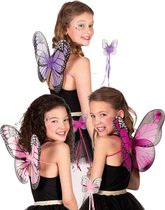 Boland - Set Vlinder (vleugels en stafje) - Kinderen - Vrouwen - Vlinder