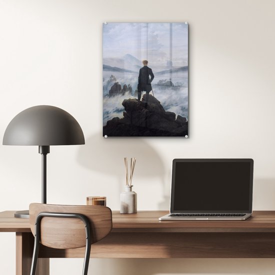 Peinture sur verre - Le promeneur au-dessus des brumes - Peinture de Caspar David Friedrich - 30x40 cm - Peintures sur Verre Peintures - Photo sur Glas
