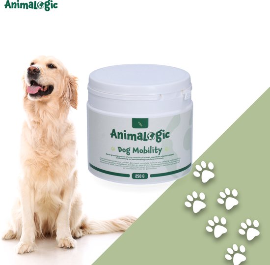 AnimaLogic Dog Mobility Plus – Ter ondersteuning van de pezen, kraakbeen, banden en gewrichten van honden - Geschikt voor de hond - Aanvullend diervoeder - 250 gram