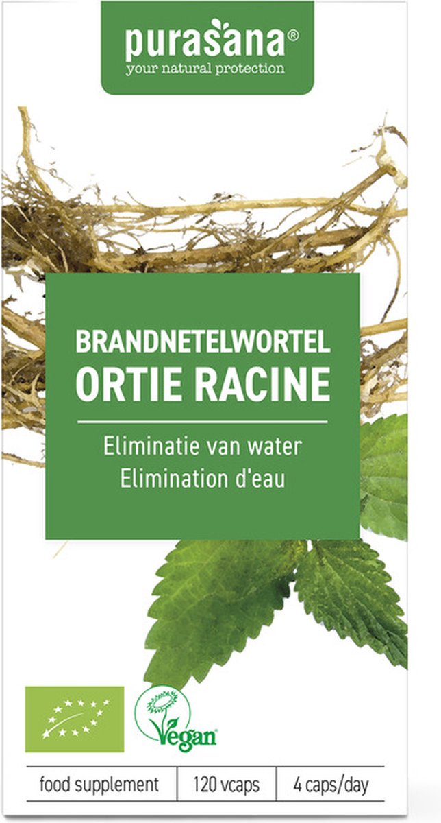Goedkoopste Purasana Brandnetelwortel vegan bio 120 Vegetarische capsules
