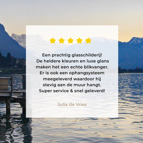 Coucher de soleil derrière les Alpes au lac Léman Plexiglas 90x60 cm - Tirage photo sur Glas (décoration murale plexiglas)