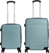 Kofferset 2 delig - Reiskoffers met TSA slot en op wielen - Malaga - Turquoise Groen - S + L - Travelsuitcase